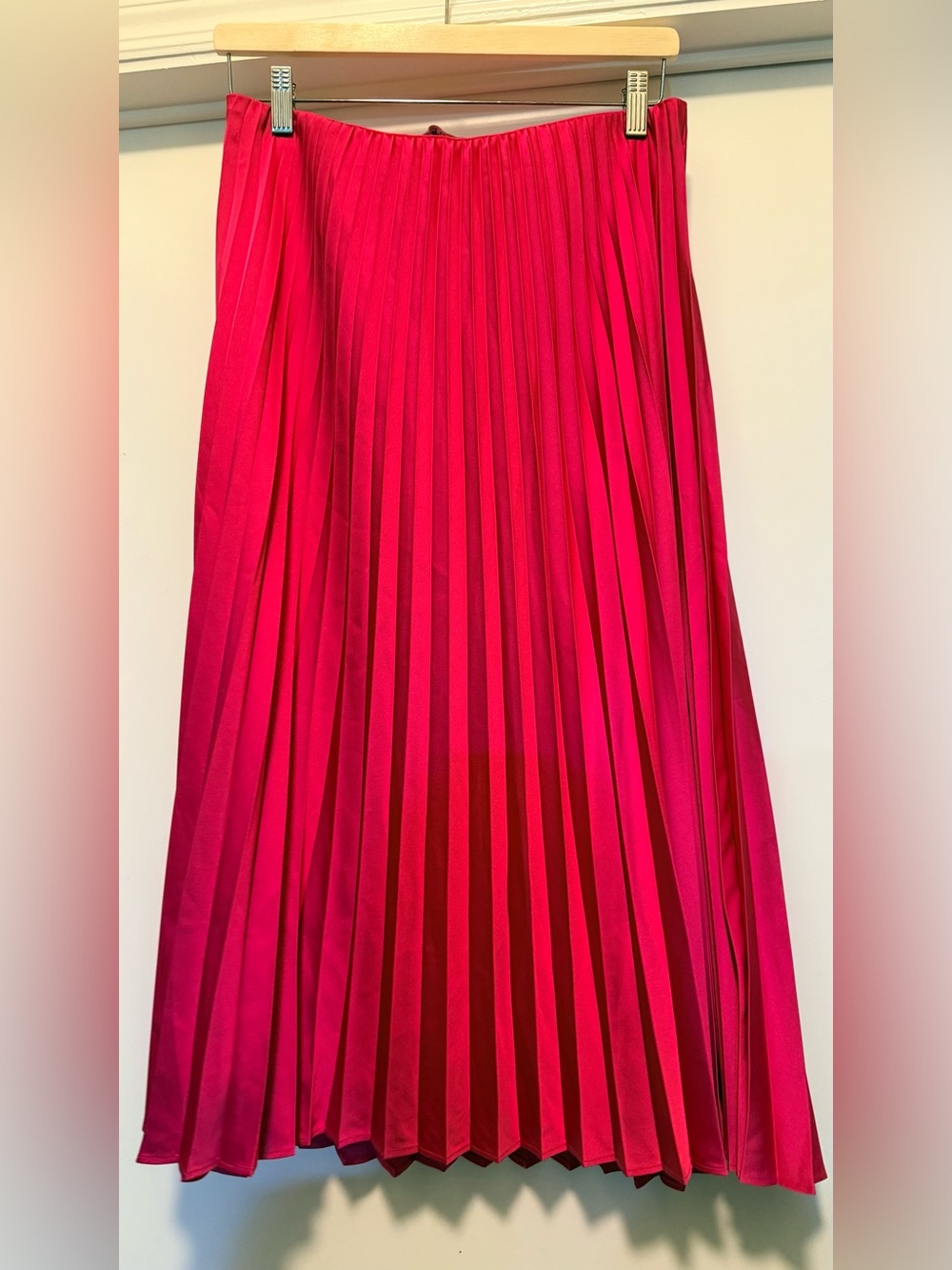 J. Crew Pleated Maxi Skirt in Bright Pink